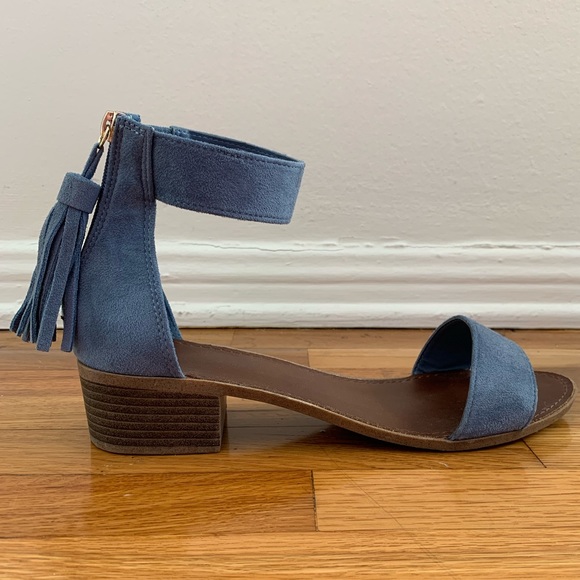 Rock & Candy Shoes - Rock & Candy Blue Suede Tassel Sandal
